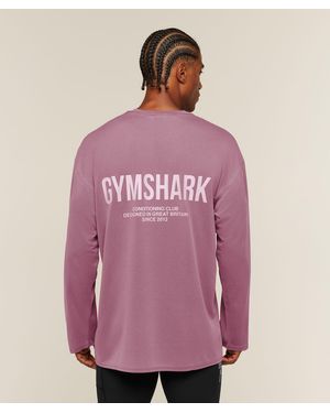 GYMSHARK Conditioning Club Washed Long Sleeve T-Shirt - Purple
