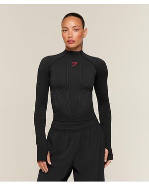 GYMSHARK Onyx V1 Long Sleeve Top - Black