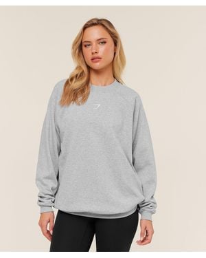 GYMSHARK Training Oversized Fleece Sweatshirt - Grey
