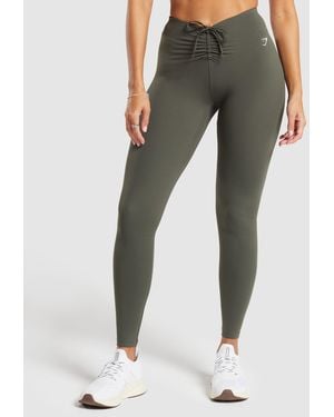GYMSHARK Ruche Leggings - Green