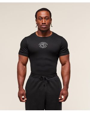 GYMSHARK Legacy Ribbed T-Shirt - Black