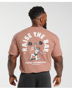 GYMSHARK Raise The Bar T-Shirt - Grey