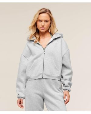 GYMSHARK Cosy Luxe Zip Through Hoodie - Grey