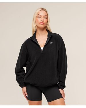 GYMSHARK Polar Fleece 1/4 Zip - Black