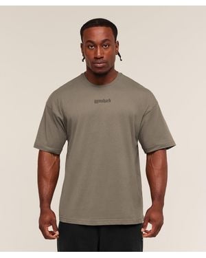 GYMSHARK Olde English T-Shirt - Brown