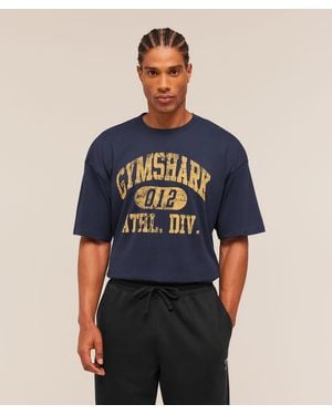 GYMSHARK Athletic Division Graphic T-Shirt - Blue