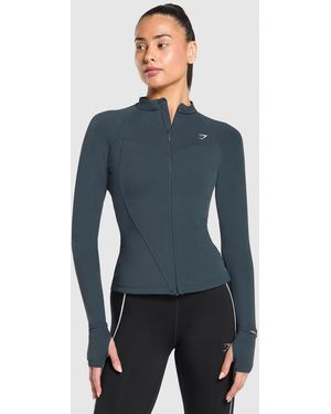 GYMSHARK Running Full Zip Jacket - Blue