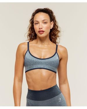 GYMSHARK Blush Seamless Light Support Sports Bra - Blue