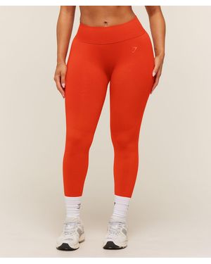 GYMSHARK Lift Seamless 2.0 Mid-Rise Leggings - Red