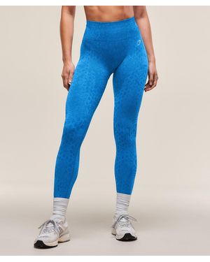 GYMSHARK Adapt X Whitney Animal Seamless Leggings - Blue