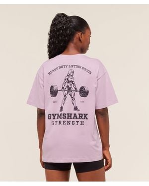 GYMSHARK Strength Graphic T-Shirt - Pink