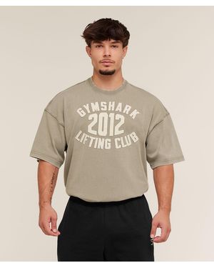 GYMSHARK 2012 Lifting Club T-Shirt - Natural