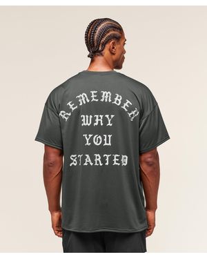 GYMSHARK Remember Why You Started T-Shirt - Grey