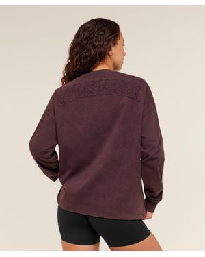 GYMSHARK Power Washed Long Sleeve Top - Purple