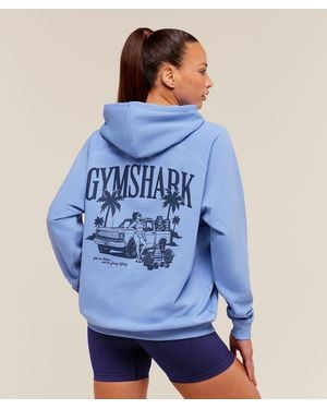 GYMSHARK Pick Up Truck Graphic Hoodie - Blue