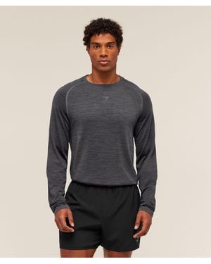 GYMSHARK Versatile Seamless Long Sleeve T-Shirt - Grey