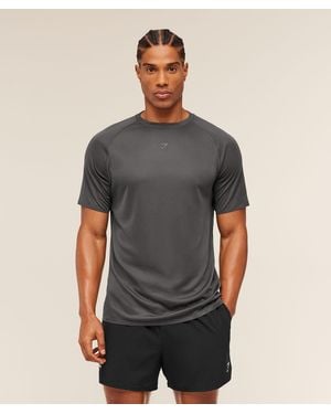 GYMSHARK Hybrid Engineered Jacquard T-Shirt - Grey