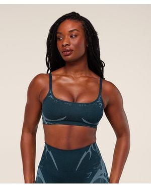 GYMSHARK Storm Seamless Sports Bra - Blue