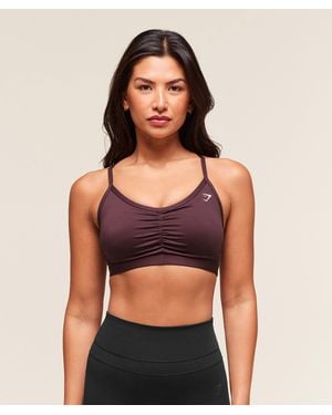 GYMSHARK Ruched Sports Bra - Red