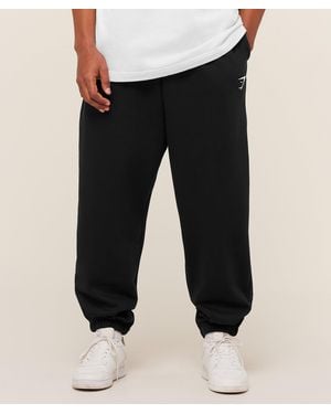 GYMSHARK Crest Oversized Joggers - Black