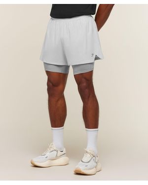 GYMSHARK Running 4" 2In1 Shorts - Grey