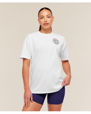 GYMSHARK Strength And Fitness Crest Graphic T-Shirt - White