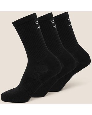 GYMSHARK Performance Crew Socks 3Pk - Black