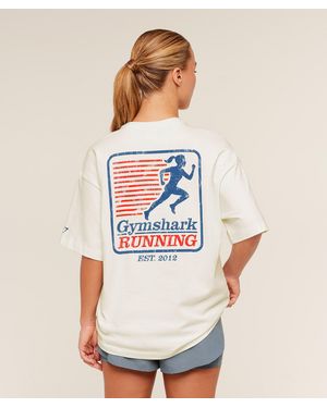 GYMSHARK Run Club Graphic Short Sleeve T-Shirt - White