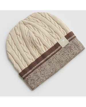 GYMSHARK Cable Beanie - Natural