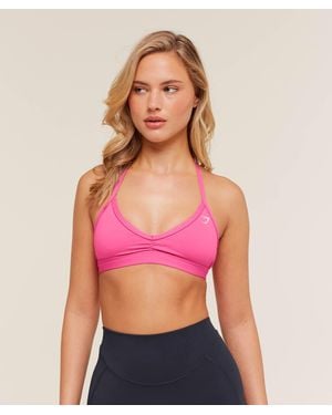 GYMSHARK Light Support Minimal Halterneck Bra - Red