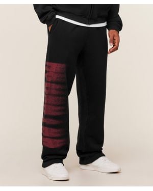 GYMSHARK Fade Graphic Straight Leg Trousers - Black