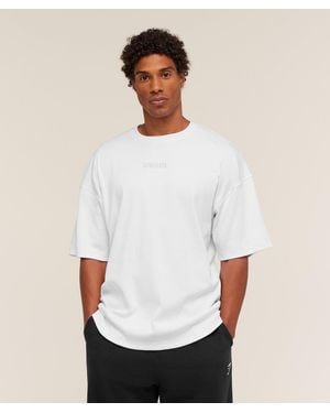 GYMSHARK Oversized Premium Ribbed T-Shirt - White