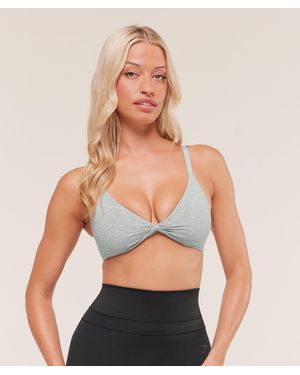 GYMSHARK Cotton Twist Front Bralette - Grey