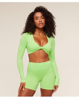 GYMSHARK Adapt Animal X Whitney Long Sleeve Crop Top - Green