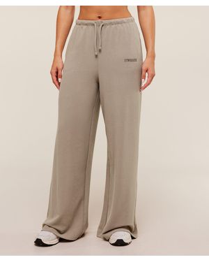GYMSHARK Waffle Wide Leg Pants - Natural