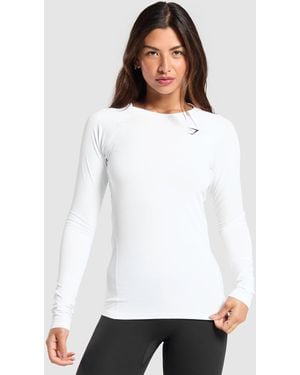 GYMSHARK Training Baselayer Long Sleeve Top - White