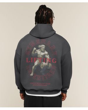 GYMSHARK Lifting Statue Graphic Hoodie - Grey