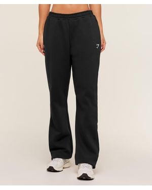 GYMSHARK Training Fleece Straight Leg Tall Trousers - Black