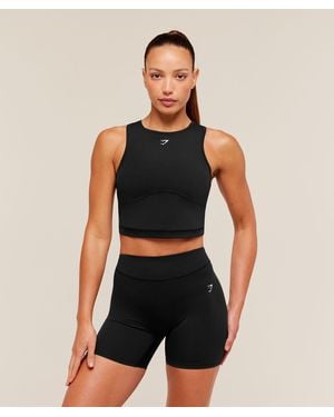 GYMSHARK Lifting Dipped Crop Tank - Black
