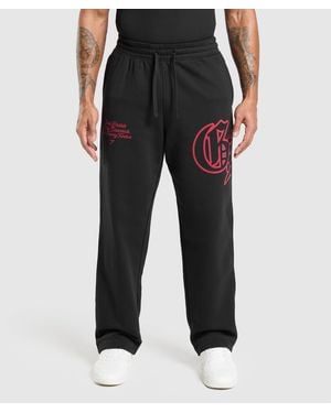GYMSHARK Varsity Straight Leg Joggers - Black