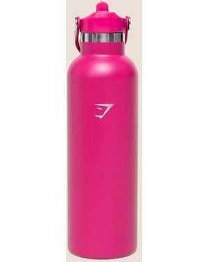 GYMSHARK 700Ml Metal Insulated Straw Bottle - Pink