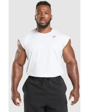 GYMSHARK Critical Cut Off Tank - White