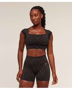 GYMSHARK Adapt Houndstooth Midi Top - Pink