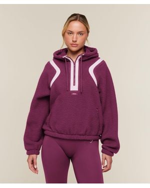 GYMSHARK Sherpa 1/4 Zip Jacket - Purple