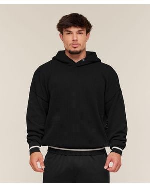 GYMSHARK Collective Crochet Style Hoodie - Black
