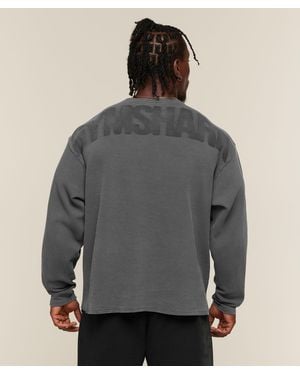 GYMSHARK Power Washed Henley - Grey