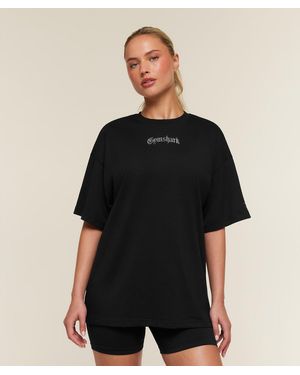 GYMSHARK Chrome Graphic T-Shirt - Black