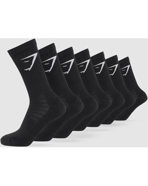 GYMSHARK Crew Socks 7Pk - Black