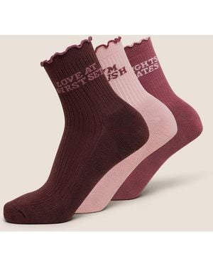 GYMSHARK Valentines Graphic Frill Midi 3Pk - Pink