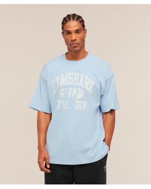 GYMSHARK Athletic Division Graphic T-Shirt - Blue